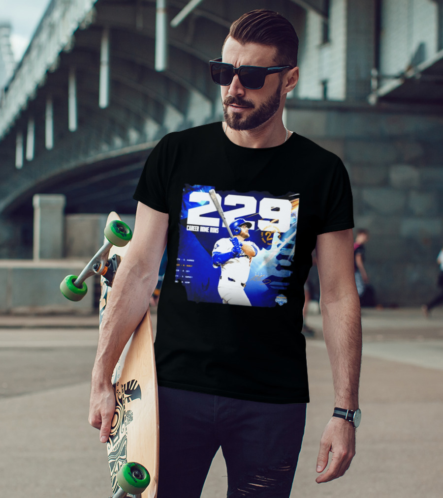 Max Muncy Los Angeles Dodgers 229 Career Home Runs Celebration MLB Champions T-Shirt