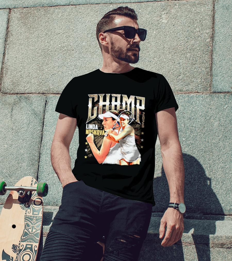 Linda Noskova Wimbledon 2026 Champ Bold Tennis Celebration T-Shirt
