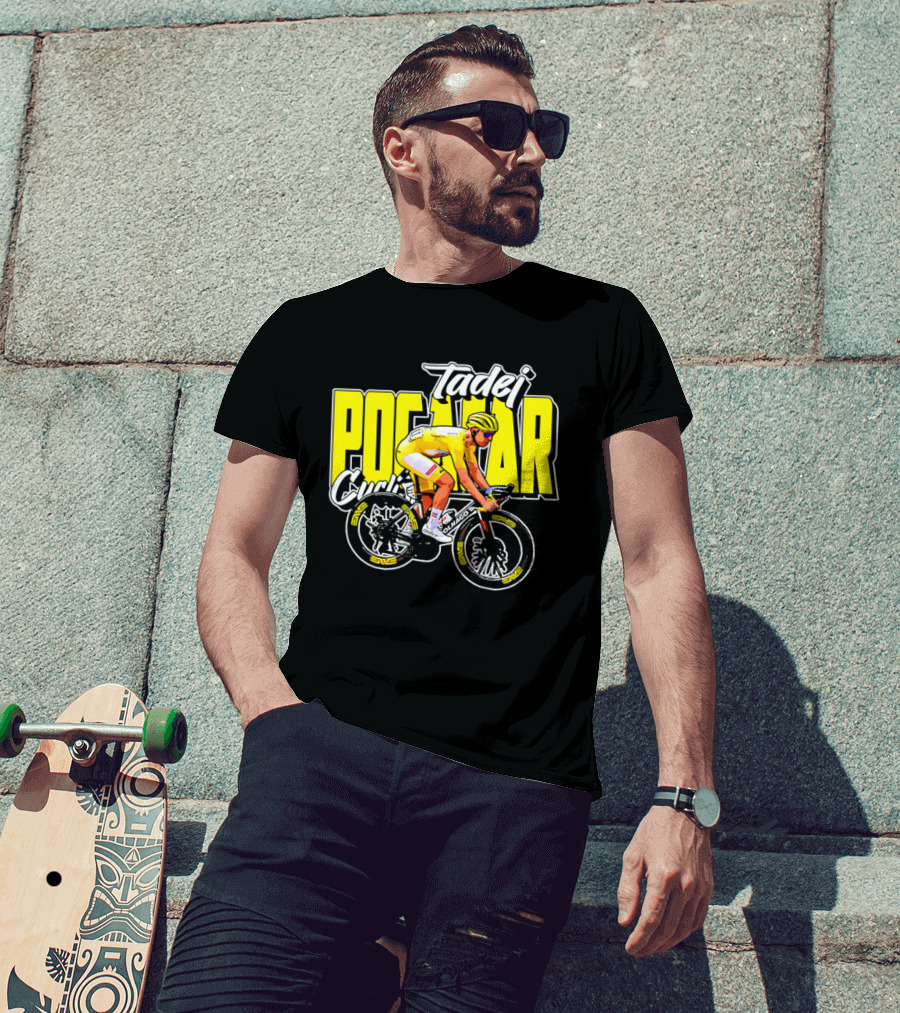 Tadej Pogacar Cycling Yellow Jersey Race Champion T-Shirt