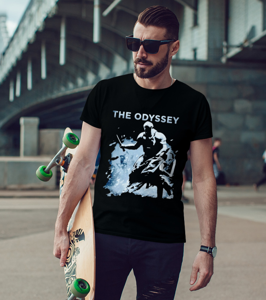 The Odyssey Warrior Dual Blade Combat Hooded Adventure T-Shirt