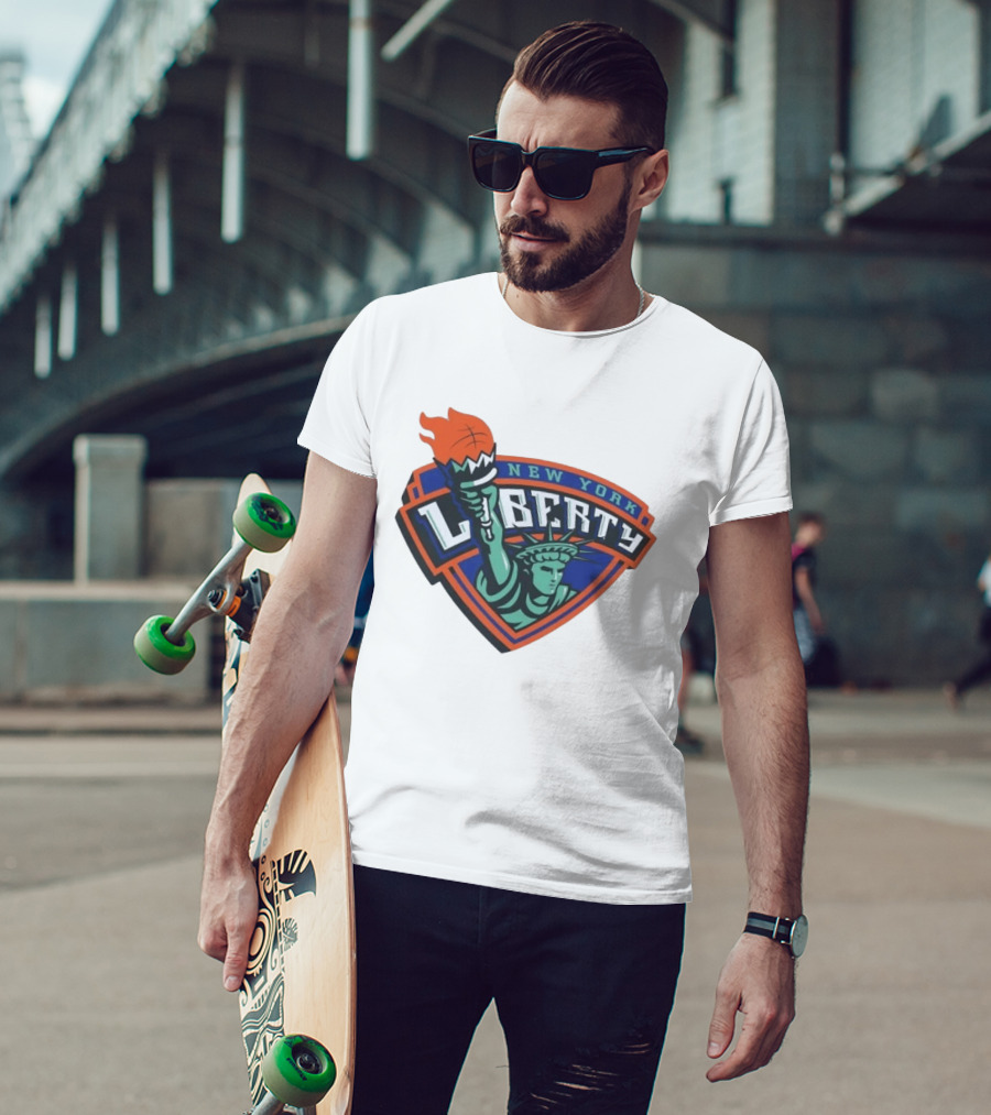 New York Liberty Statue Of Liberty Basketball Torch T-Shirt