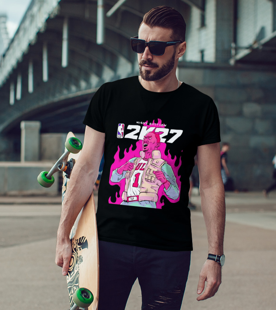 Derrick Rose Bulls NBA 2K27 Might Edition Basketball T-Shirt