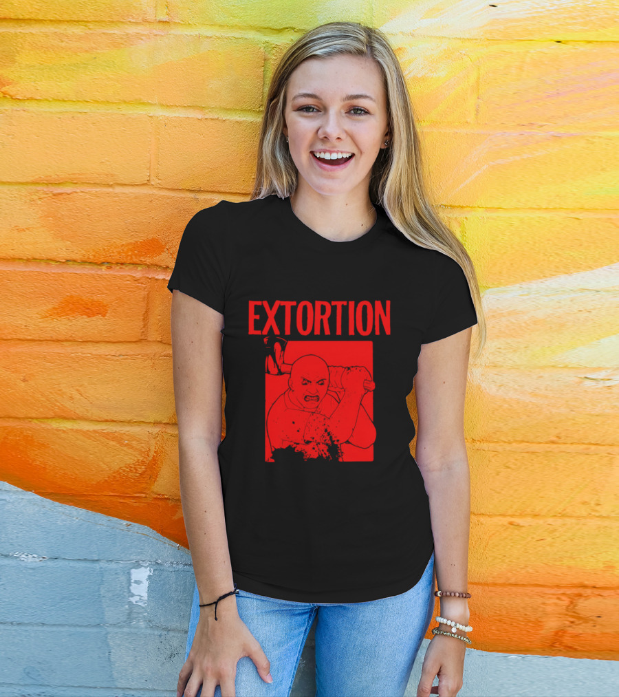 EXTORTION Self Titled Album Cover Art Distorted Face T-Shirt