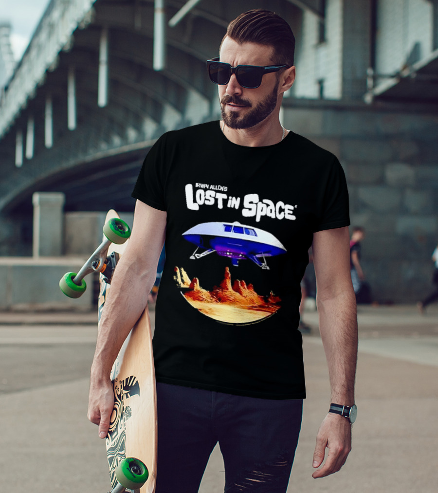 Irwin Allen's Lost In Space Sci Fi Spaceship Over Alien Terrain T-Shirt