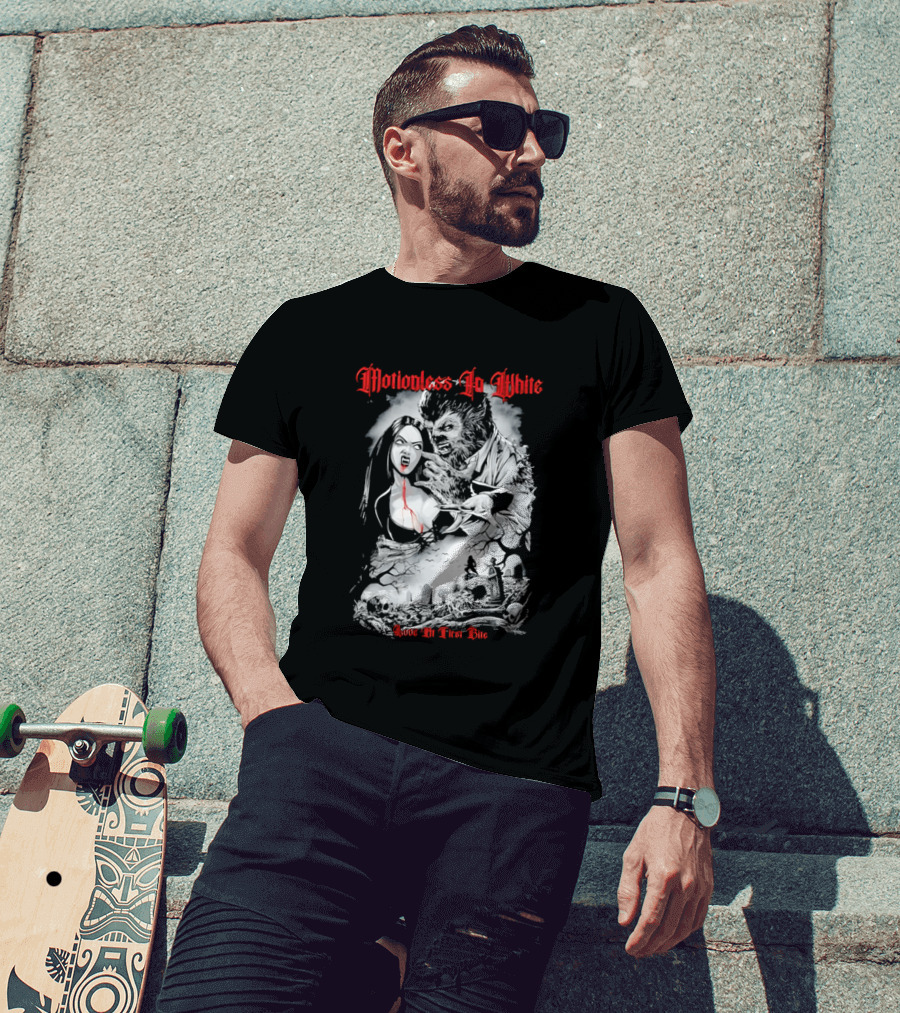 Motionless In White Love At First Bite Vampire And Werewolf Gothic Horror Aesthetic T-Shirt