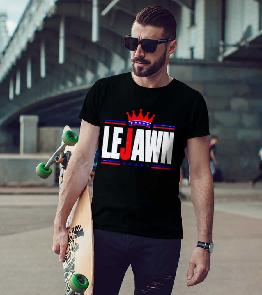 LeJawn Philadelphia Stars Crown Red Blue Stripes T-Shirt