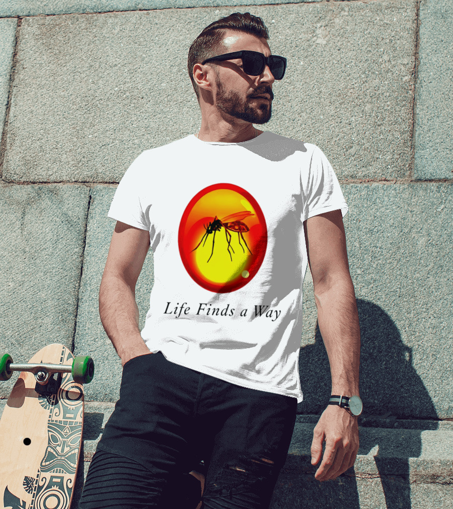 Mosquito In Amber Life Finds A Way Jurassic Park T-Shirt