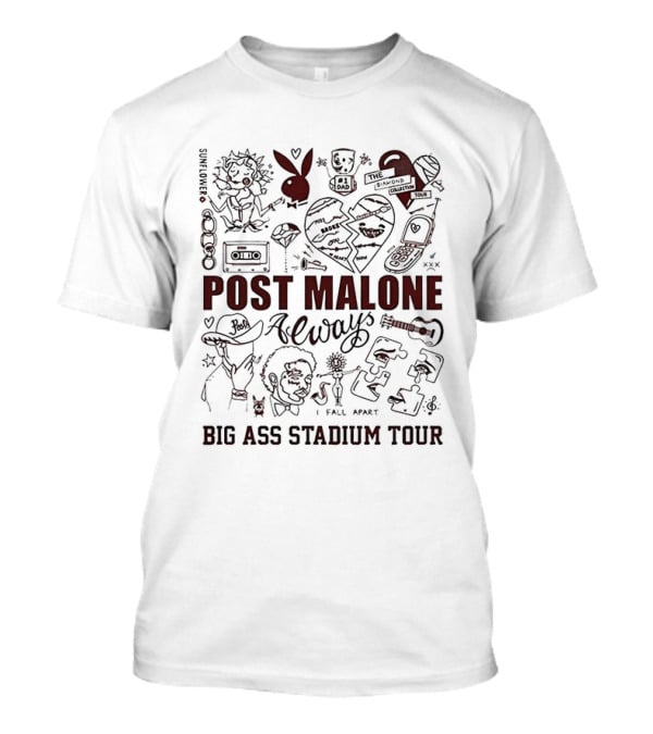 Post Malone Loves Iowa Big Ass Stadium Tour 2026 Iowa State Cyclones Jack Trice Stadium T-Shirt