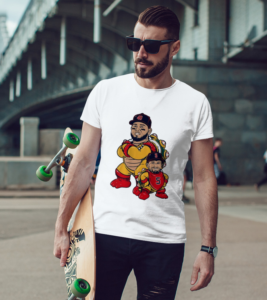 Bowser And Mini Bowser Willson Contreras Caleb Durbin Boston Red Sox T-Shirt