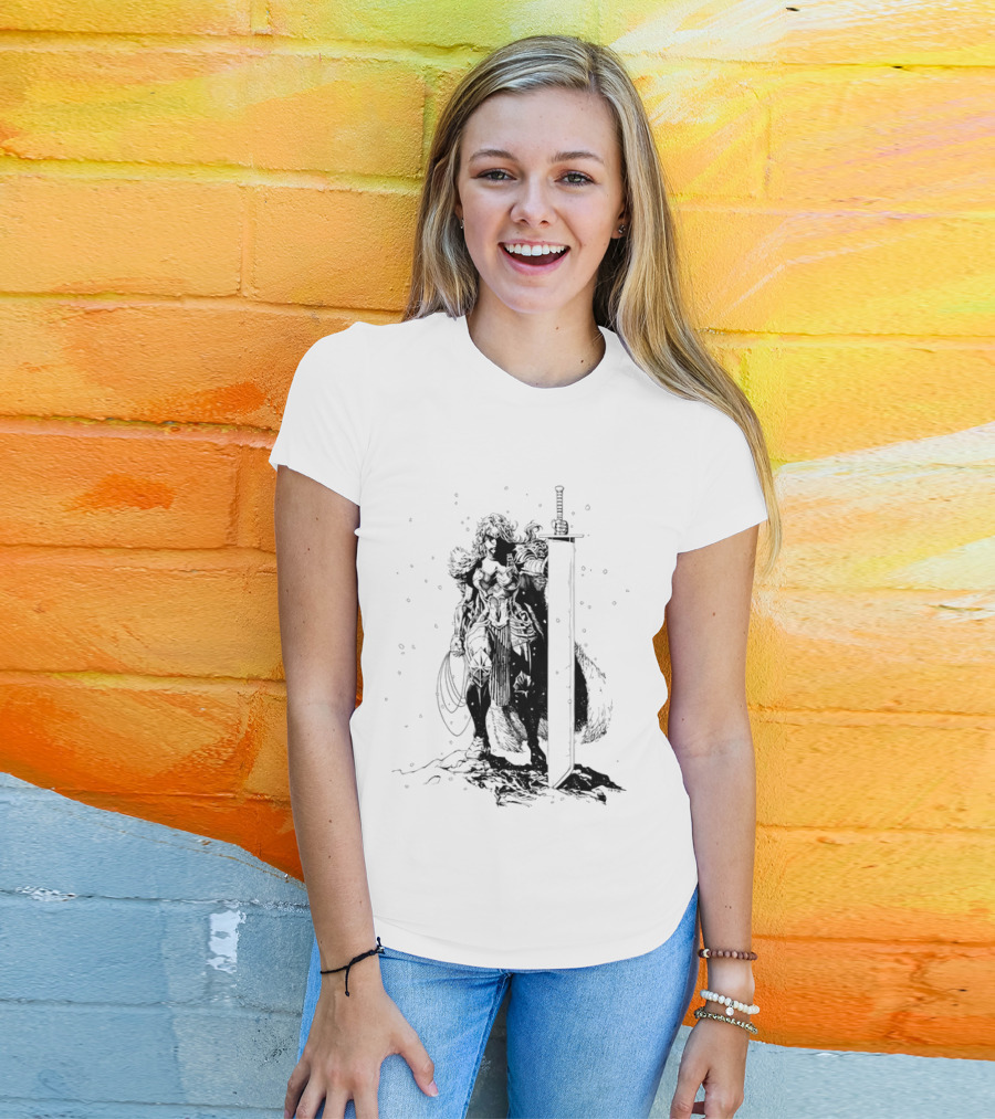 Absolute Wonder Woman Warrior Icon With Sword And Shield T-Shirt