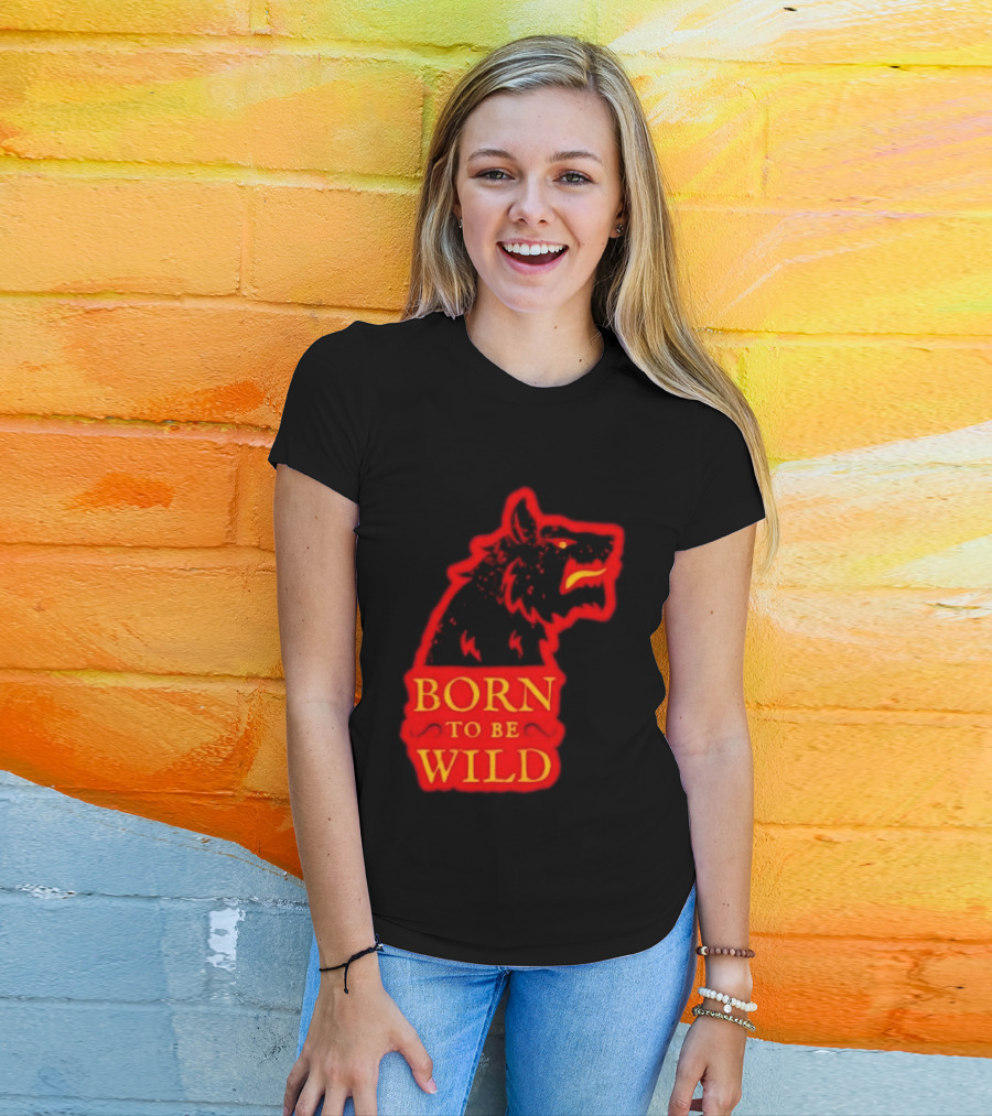 Born To Be Wild Wolf Silhouette Red T-Shirt