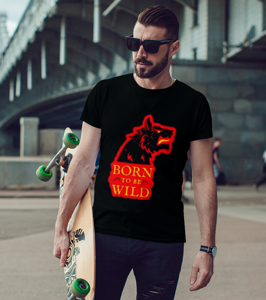 Born To Be Wild Wolf Silhouette Red T-Shirt