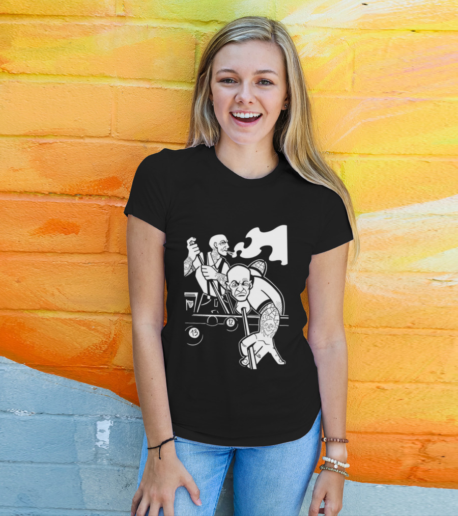 13 12 Tattooed Billiard Players Smoking Pool Game T-Shirt