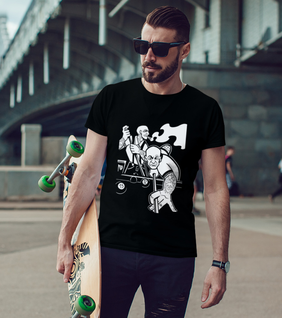 13 12 Tattooed Billiard Players Smoking Pool Game T-Shirt