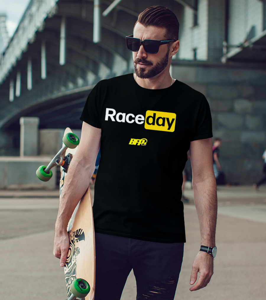 BFP Raceday Bold White Yellow Racing T-Shirt