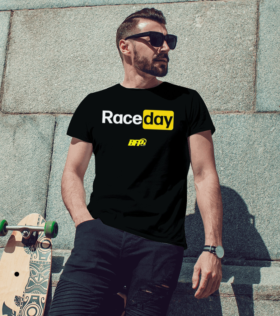 BFP Raceday Bold White Yellow Racing T-Shirt