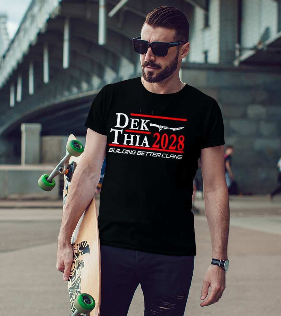 Dek Thia 2028 Building Better Clans Knife T-Shirt