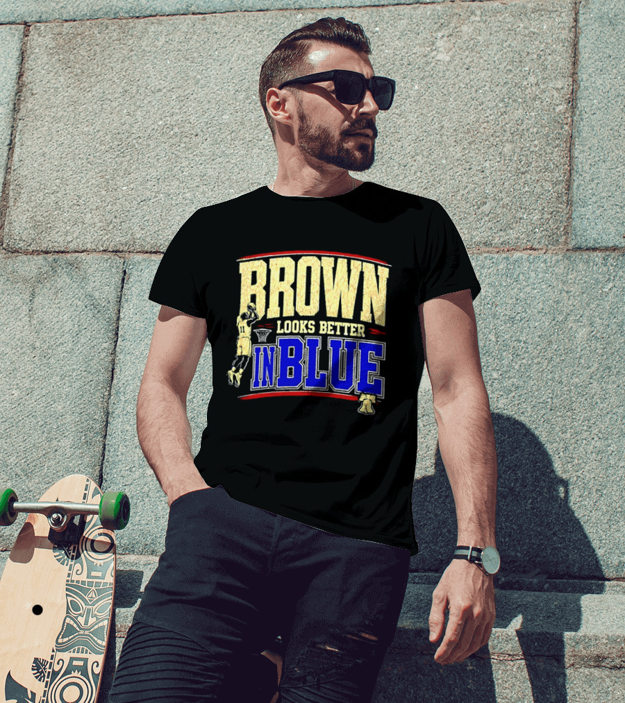 Brown Looks Better In Blue Basketball Dunk T-Shirt
