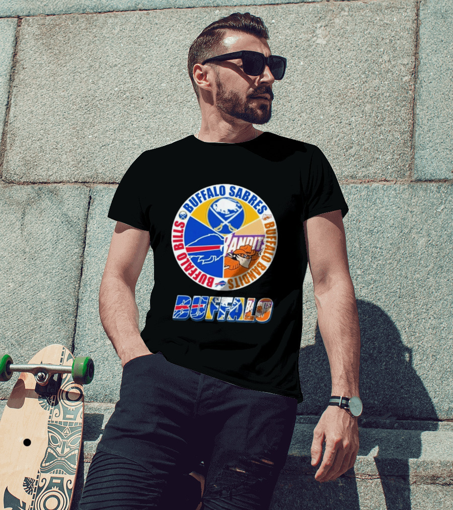 Buffalo Bills Sabres Bandits Logos Buffalo Sports Teams T-Shirt