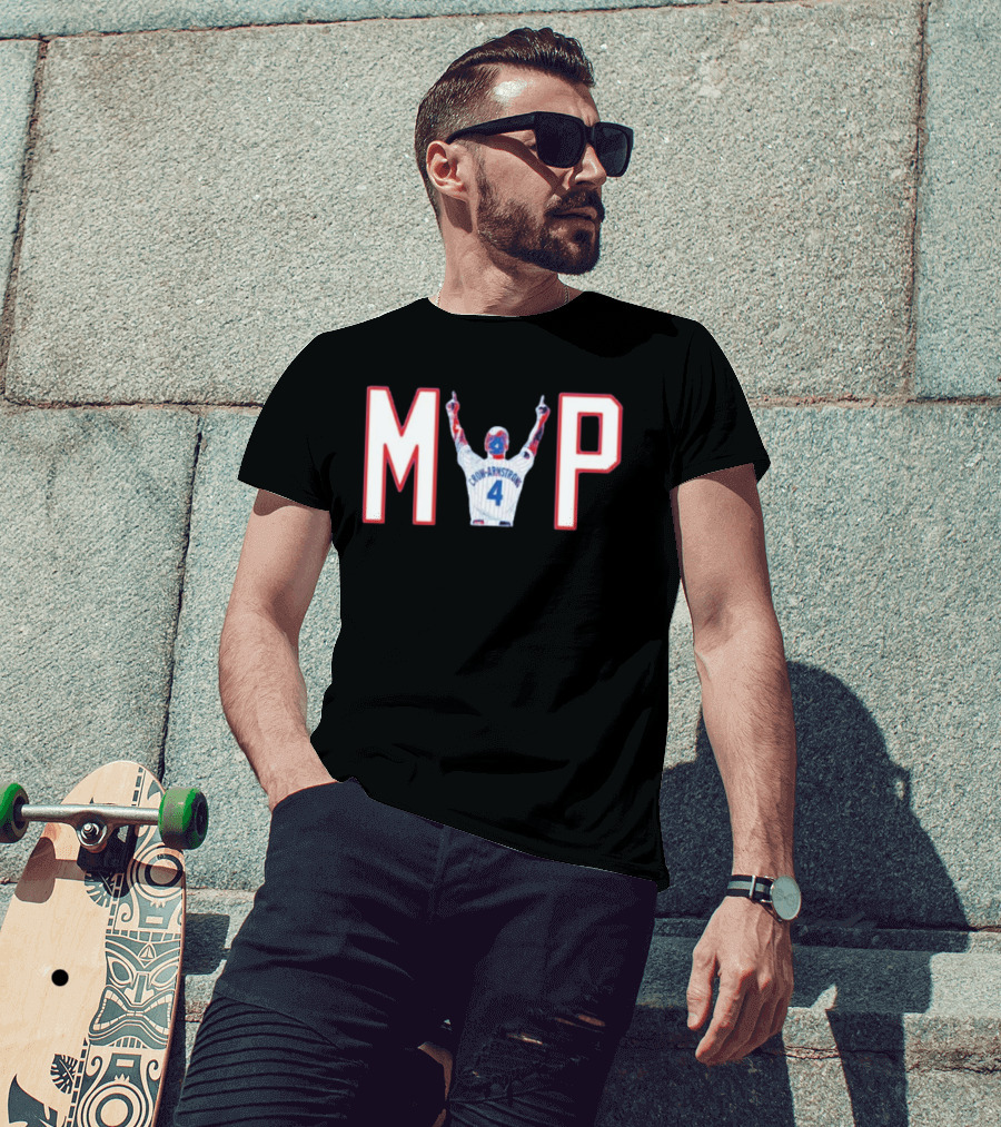 Chicago Cubs Crow Armstrong MVP 4 Baseball Celebration T-Shirt