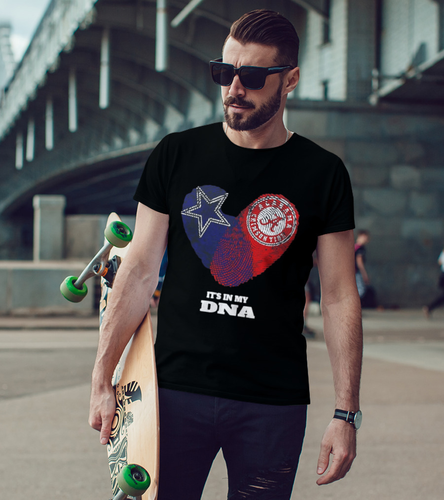 Dallas Cowboys Star And Atlanta Braves Heart It's In My DNA T-Shirt