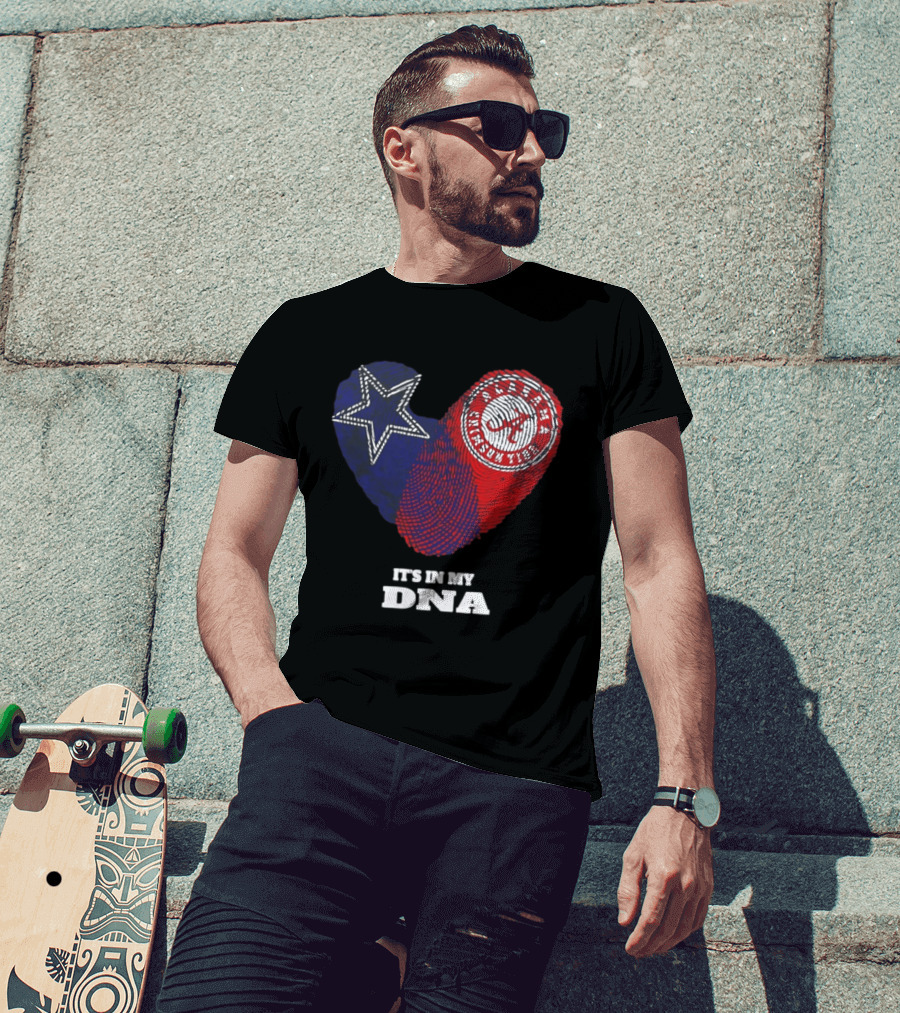 Dallas Cowboys Star And Atlanta Braves Heart It's In My DNA T-Shirt