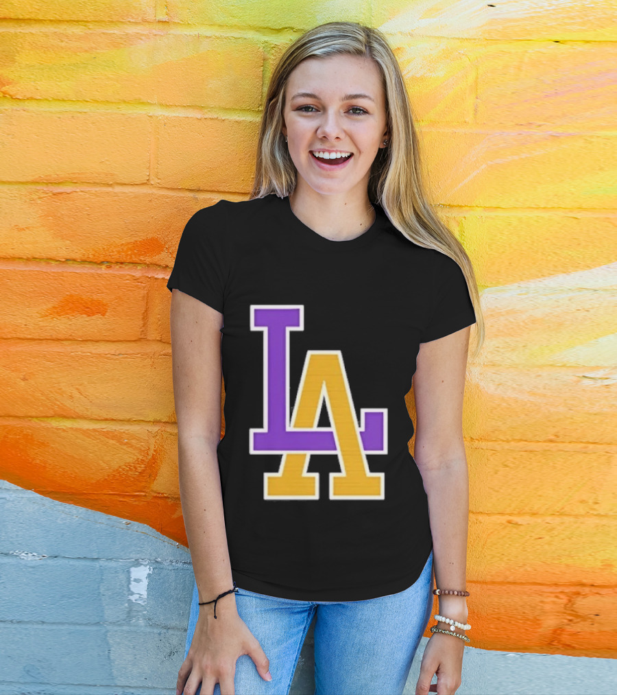 Los Angeles Lakers Purple Gold LA T-Shirt