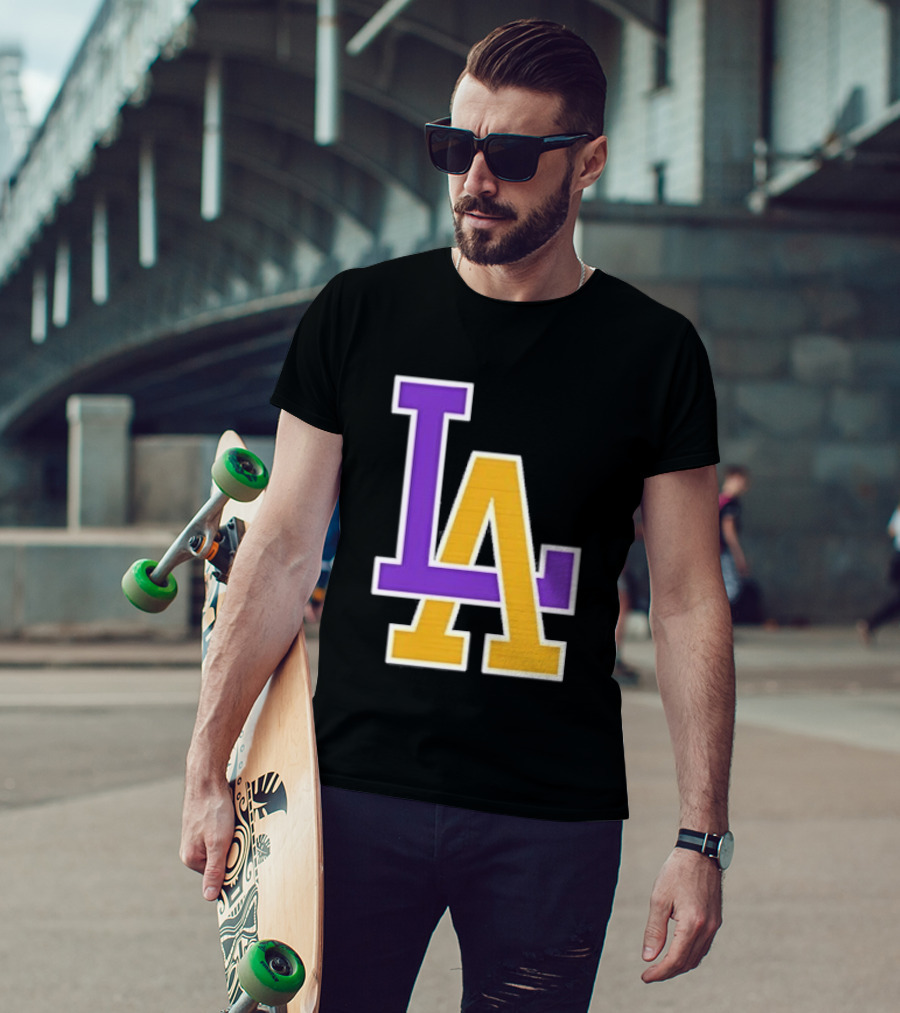 Los Angeles Lakers Purple Gold LA T-Shirt