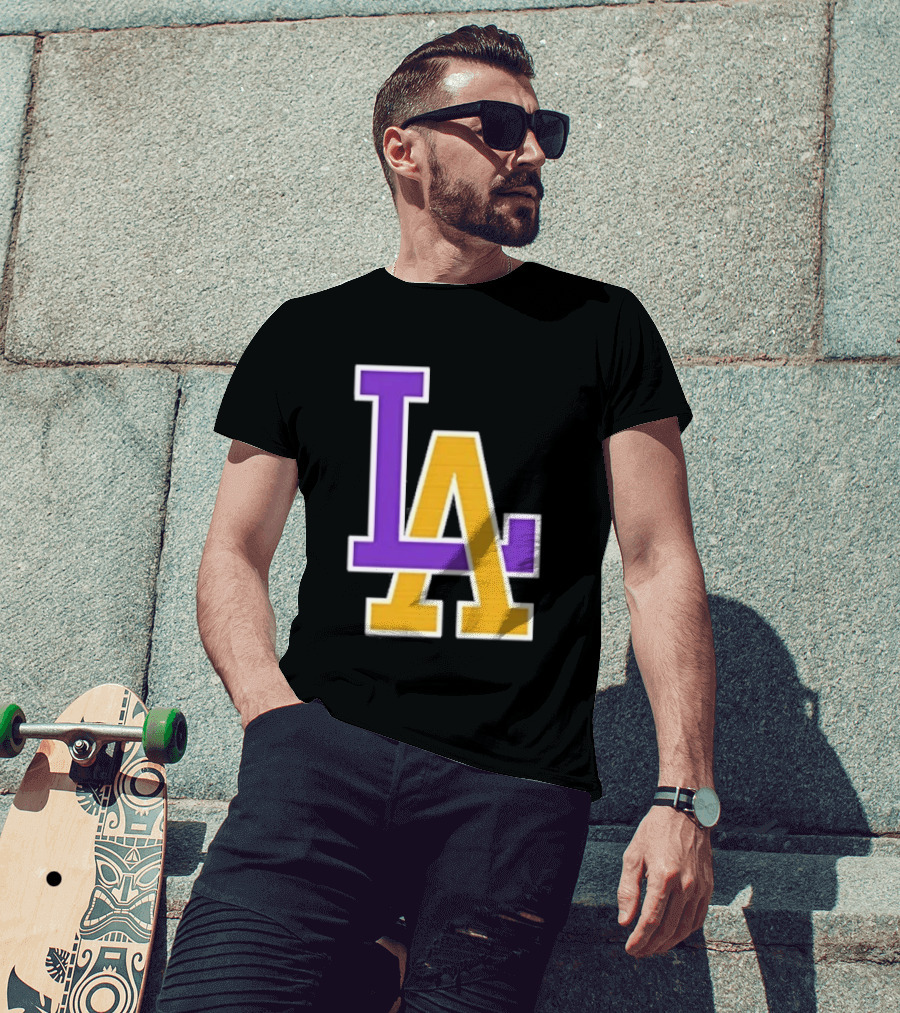 Los Angeles Lakers Purple Gold LA T-Shirt