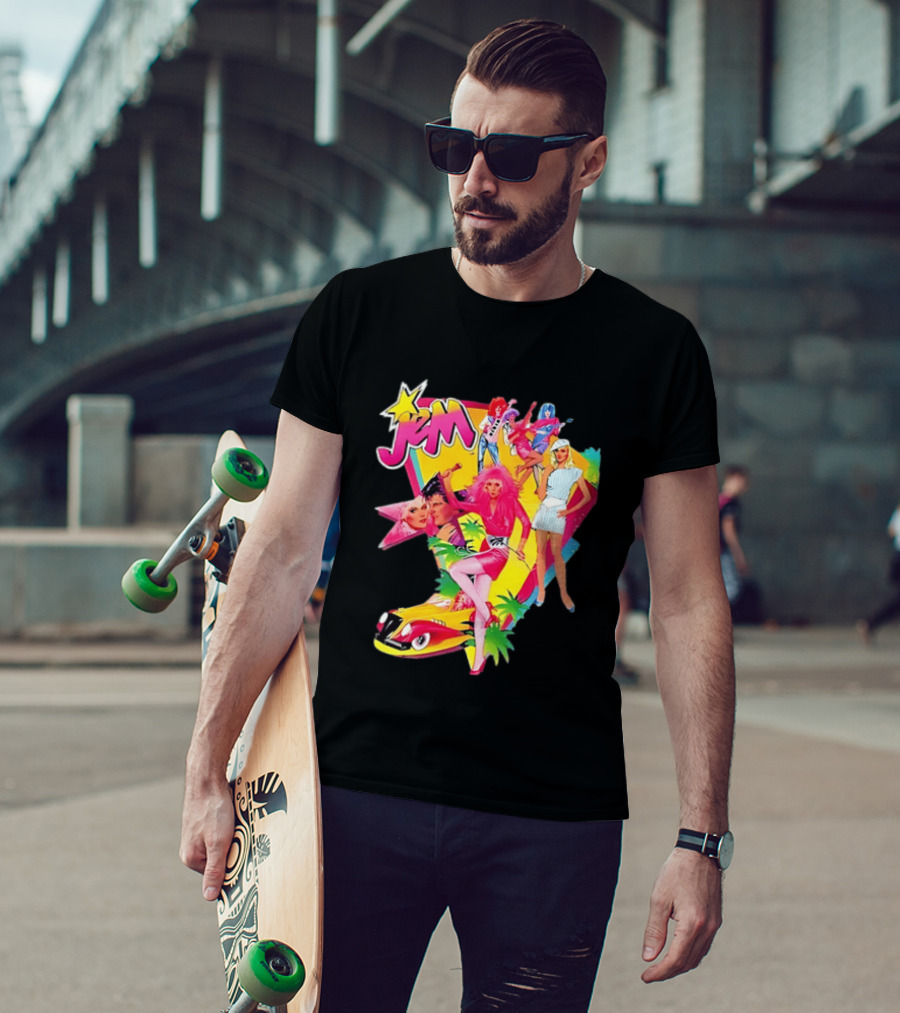 Jem 80s Cartoon Band Pop Music Star Singer Fashion Aesthetic Retro Characters T-Shirt