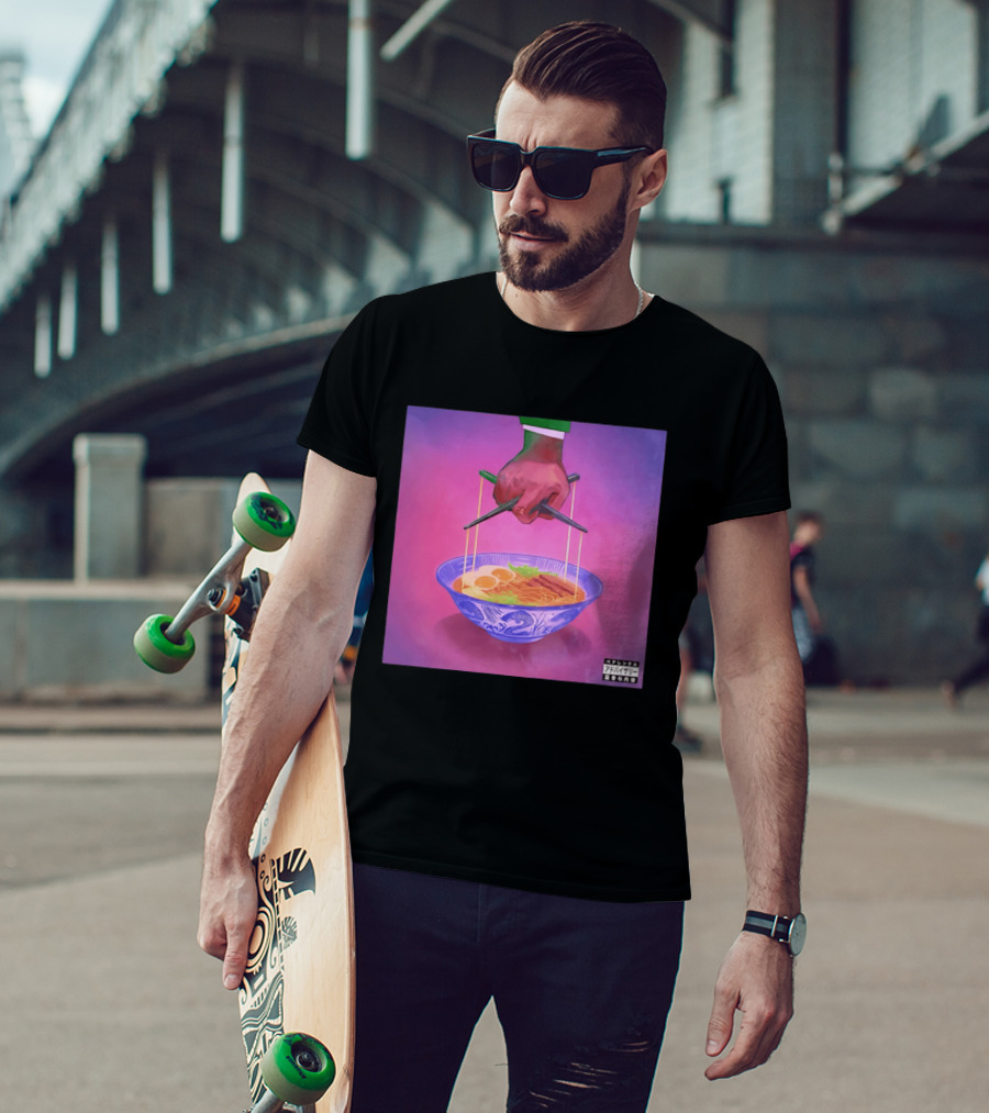 Parental Advisory Explicit Content Ramen Puppet Master Japanese Noodles Bowl T-Shirt