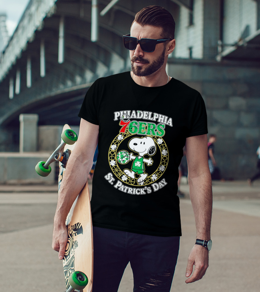 Philadelphia 76ers Snoopy St Patrick's Day Holiday 2026 T-Shirt