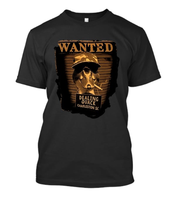 Wanted Duck Dealing Quack Charleston SC Camouflage Hat Smoking Duck T-Shirt
