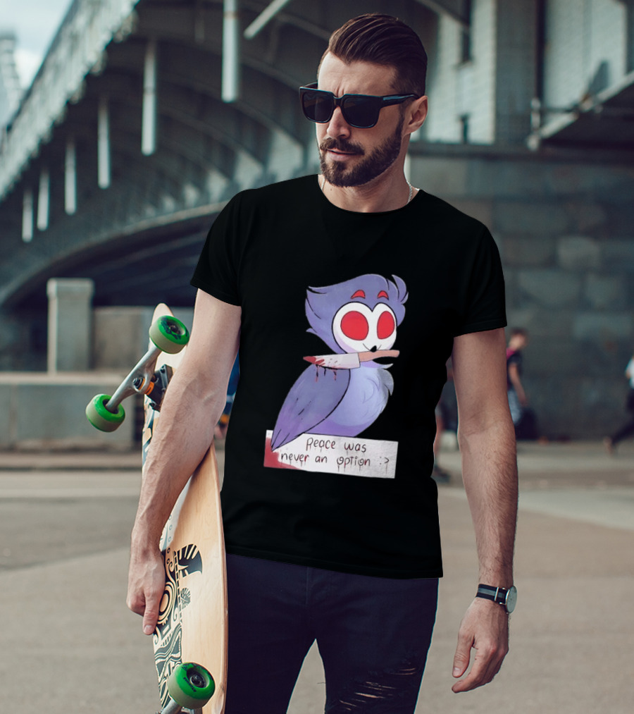 Stolas Helluva Boss Peace Was Never An Option Owl With Knife T-Shirt