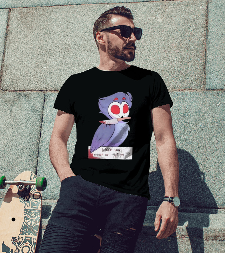 Stolas Helluva Boss Peace Was Never An Option Owl With Knife T-Shirt