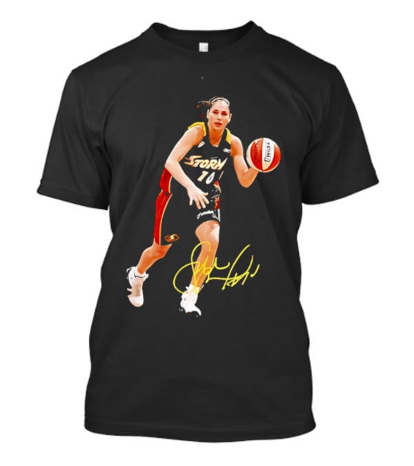 Sue Bird Autograph Seattle Storm Dribbling Basketball 10 T-Shirt