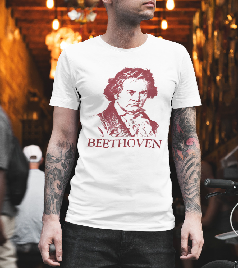 Beethoven Beethoven Classical Music Icon Bold Red T-Shirt
