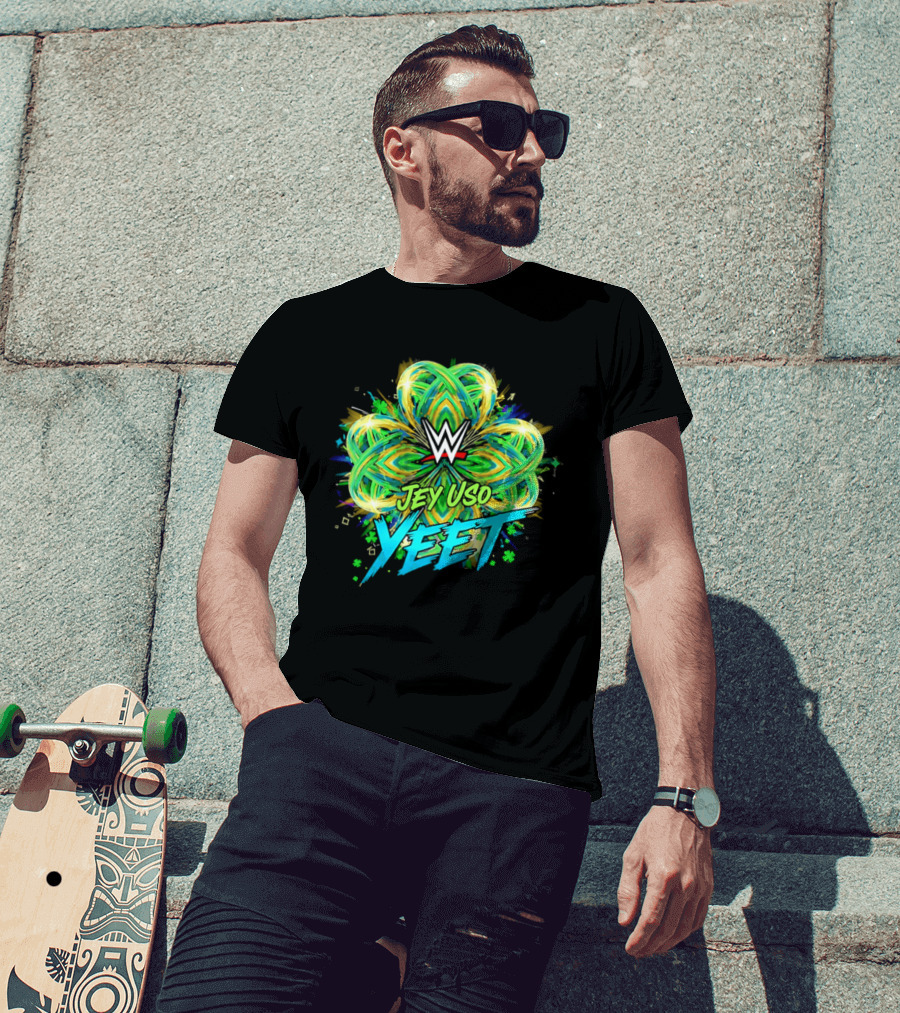 WWE Jey Uso Yeet St Patrick's Day 2026 Clover T-Shirt