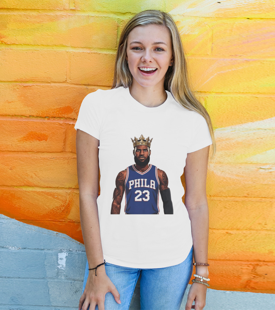 LeBron James #23 Philadelphia 76ers King Phila Basketball T-Shirt