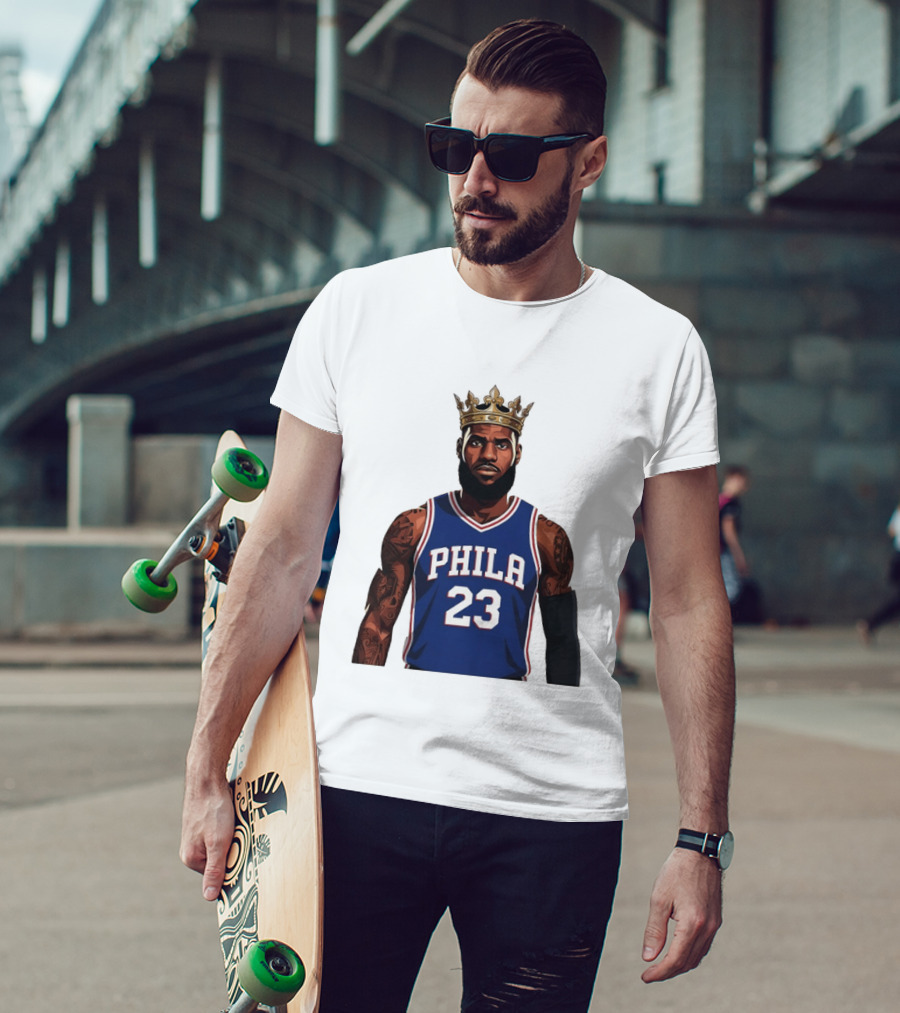 LeBron James #23 Philadelphia 76ers King Phila Basketball T-Shirt