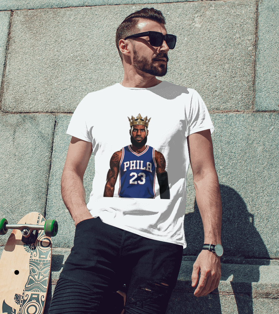 LeBron James #23 Philadelphia 76ers King Phila Basketball T-Shirt