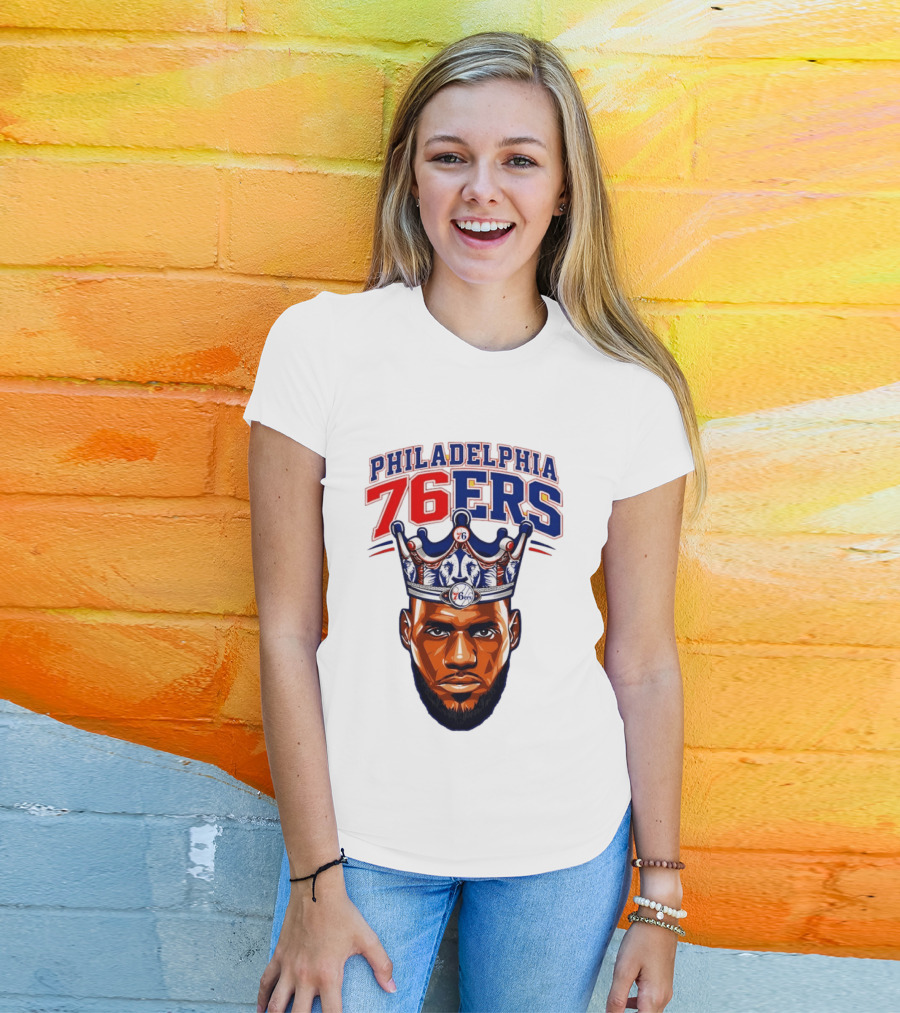 Philadelphia 76ers Lebron James 23 Basketball King Crown T-Shirt