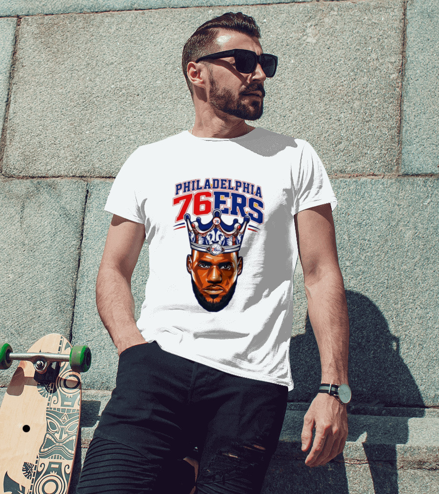 Philadelphia 76ers Lebron James 23 Basketball King Crown T-Shirt