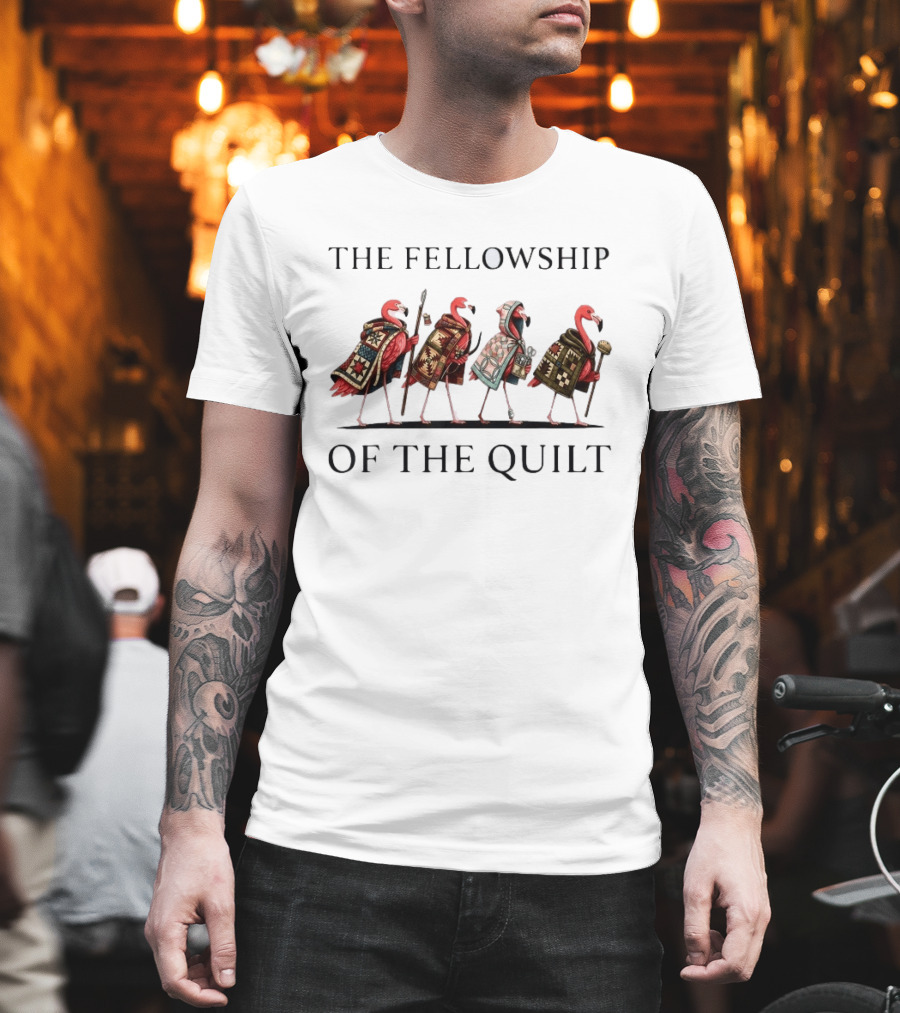 The Fellowship Of The Quilt Flamingo Fantasy T-Shirt