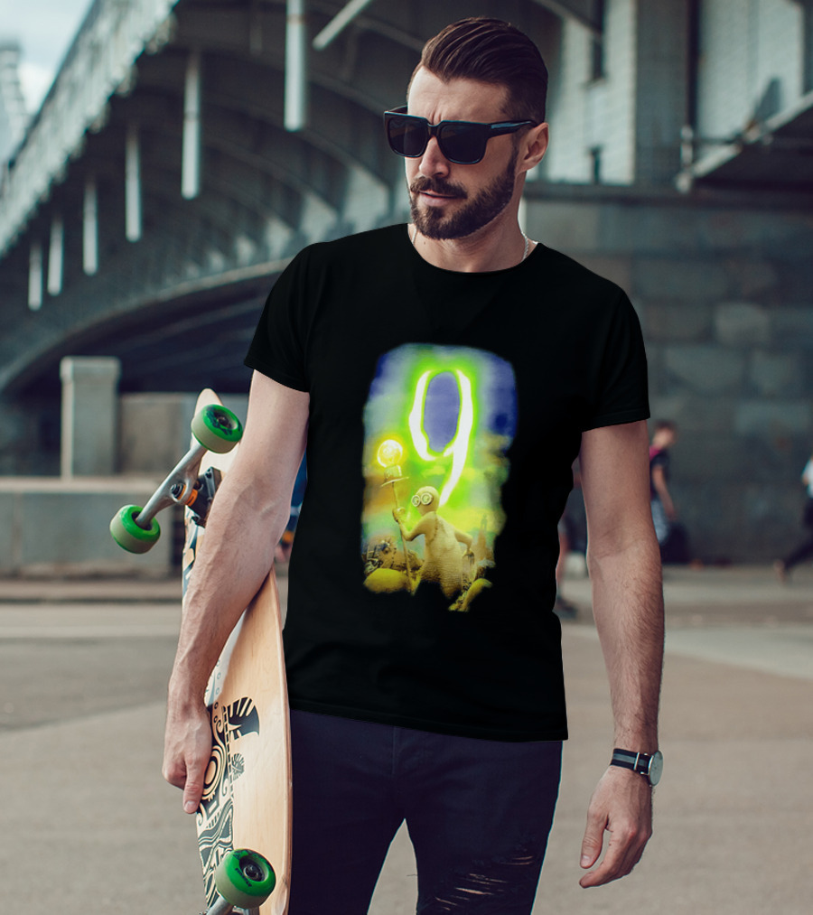 9 Movie Iconic Character With Light Bulb Staff And Gas Mask T-Shirt