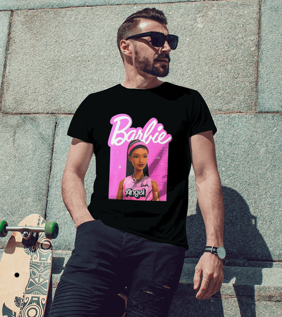 Angel Reese Barbie Doll Basketball Jersey Pink T-Shirt