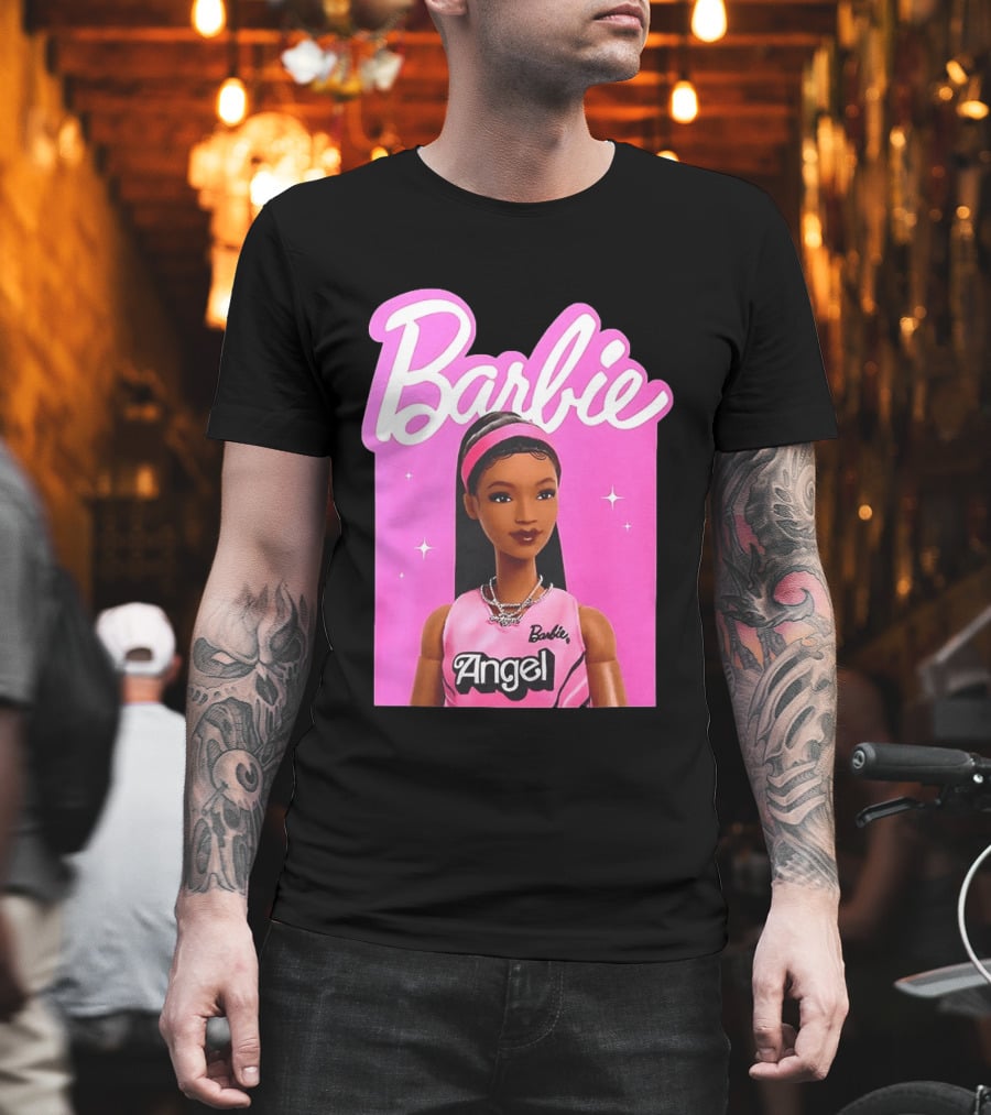 Angel Reese Barbie Doll Basketball Jersey Pink T-Shirt