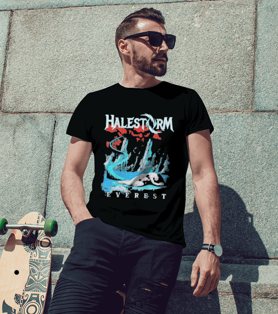 Halestorm Everest Distressed Surreal Mountain Landscape T-Shirt