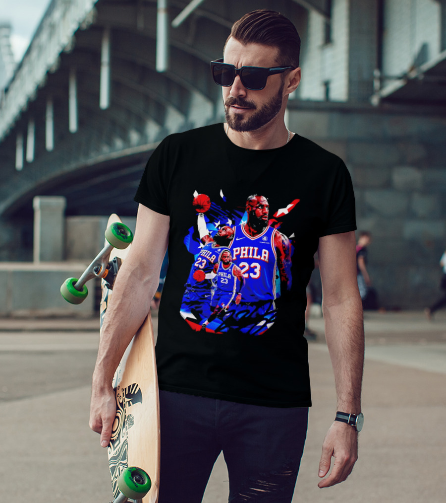 LeBron James Phila 23 Philadelphia 76ers Dunking Crypto Com T-Shirt
