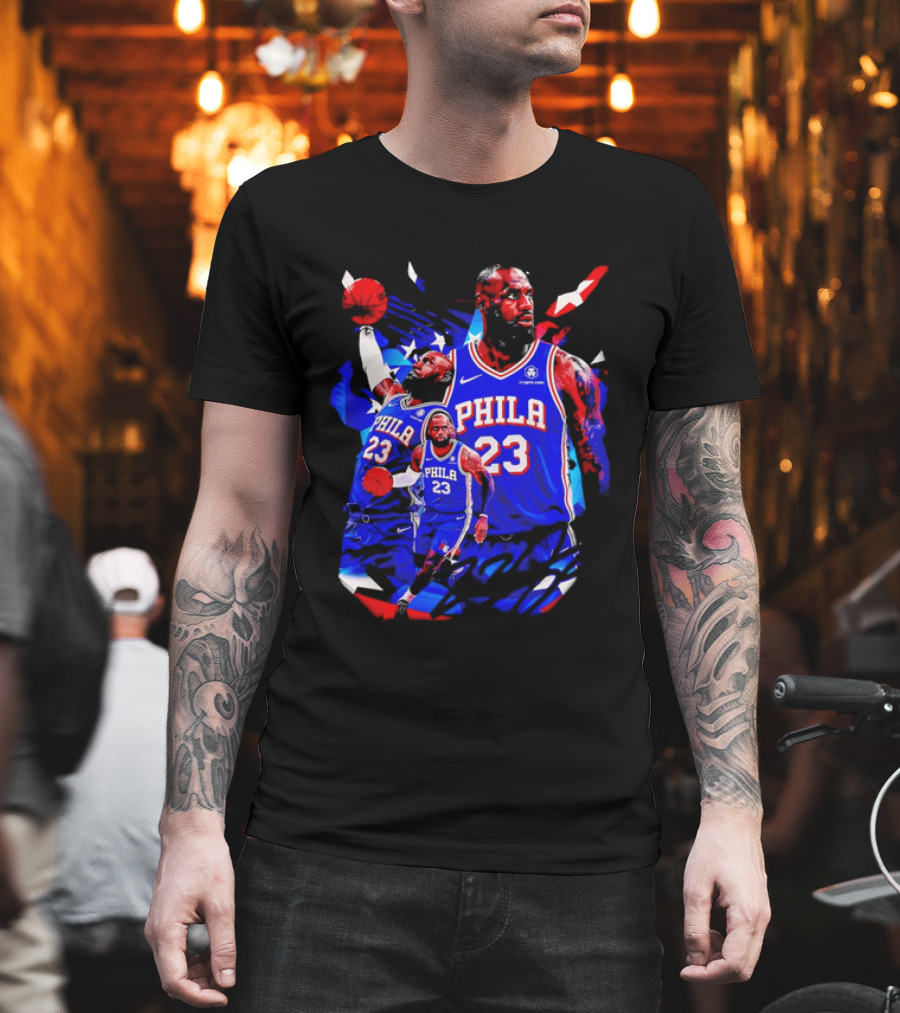 LeBron James Phila 23 Philadelphia 76ers Dunking Crypto Com T-Shirt